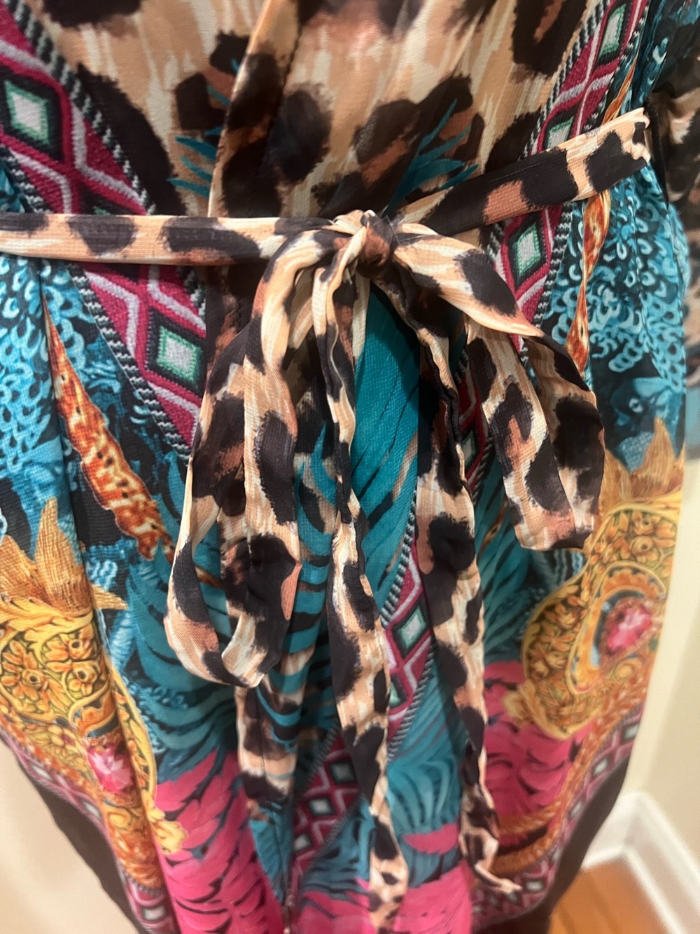 VENUS Mixed Print Leopard Maxi Kimono Duster Cover Up NWT - Picture 10 of 14
